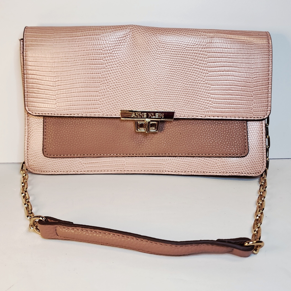 Anne Klein Pink Chain Strap Clutch